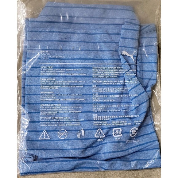 Puma Boys Rotation Stripe Polo Drycell Ibiza Blue Medium NWT - Picture 11 of 11